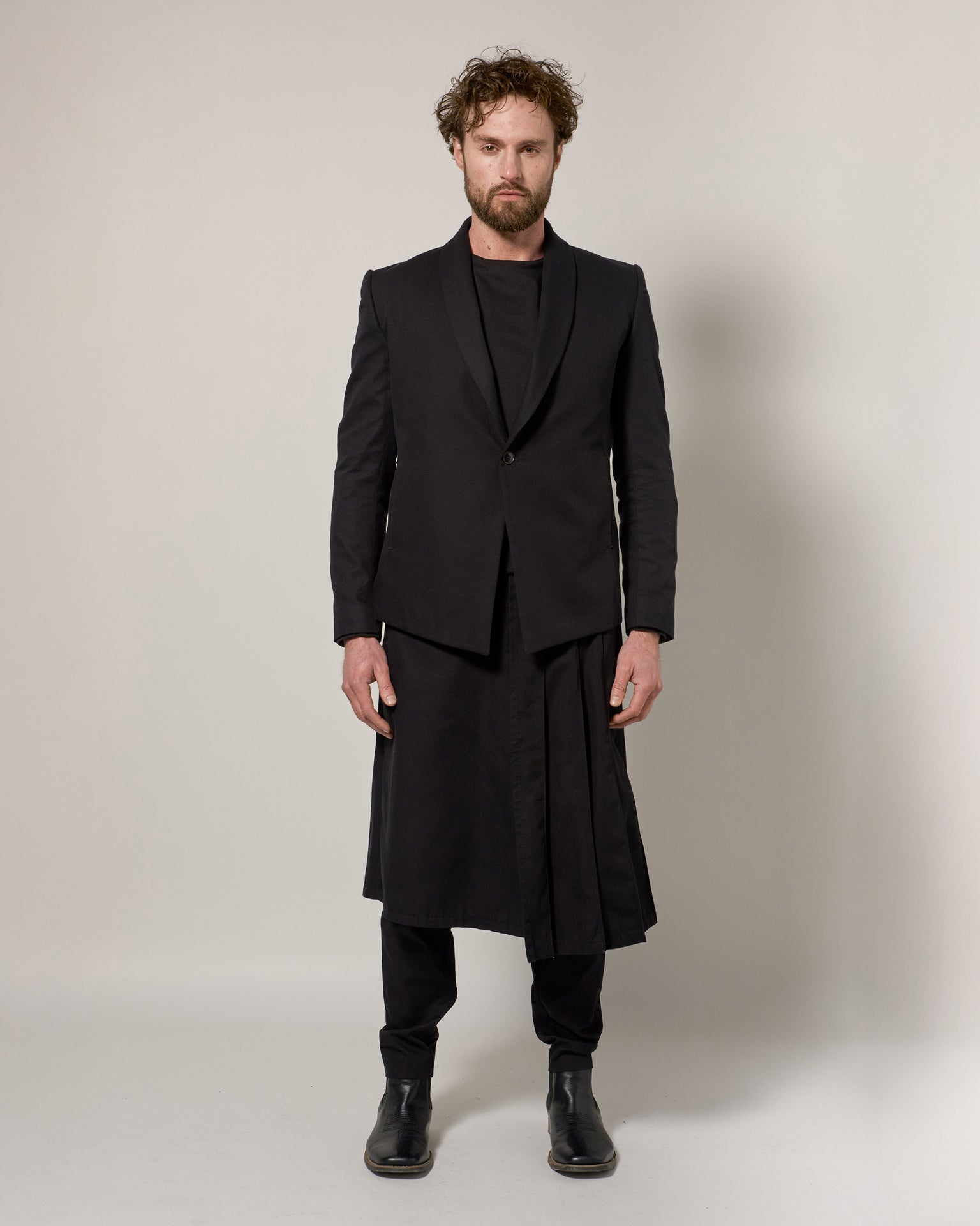 TUXEDO COLLAR BLAZER IN COTTON