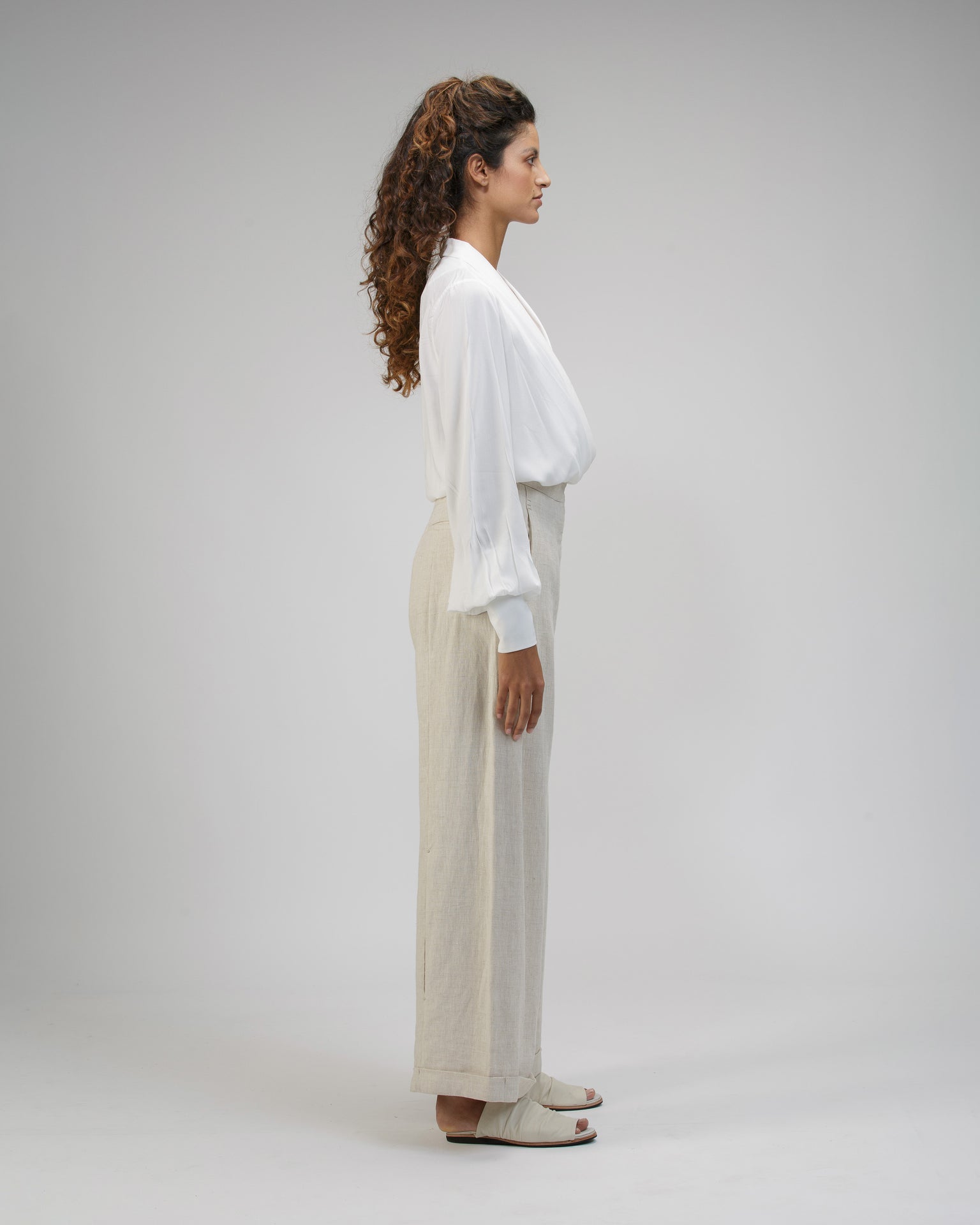 TUXEDO COLLAR BLOUSE IN VISCOSE