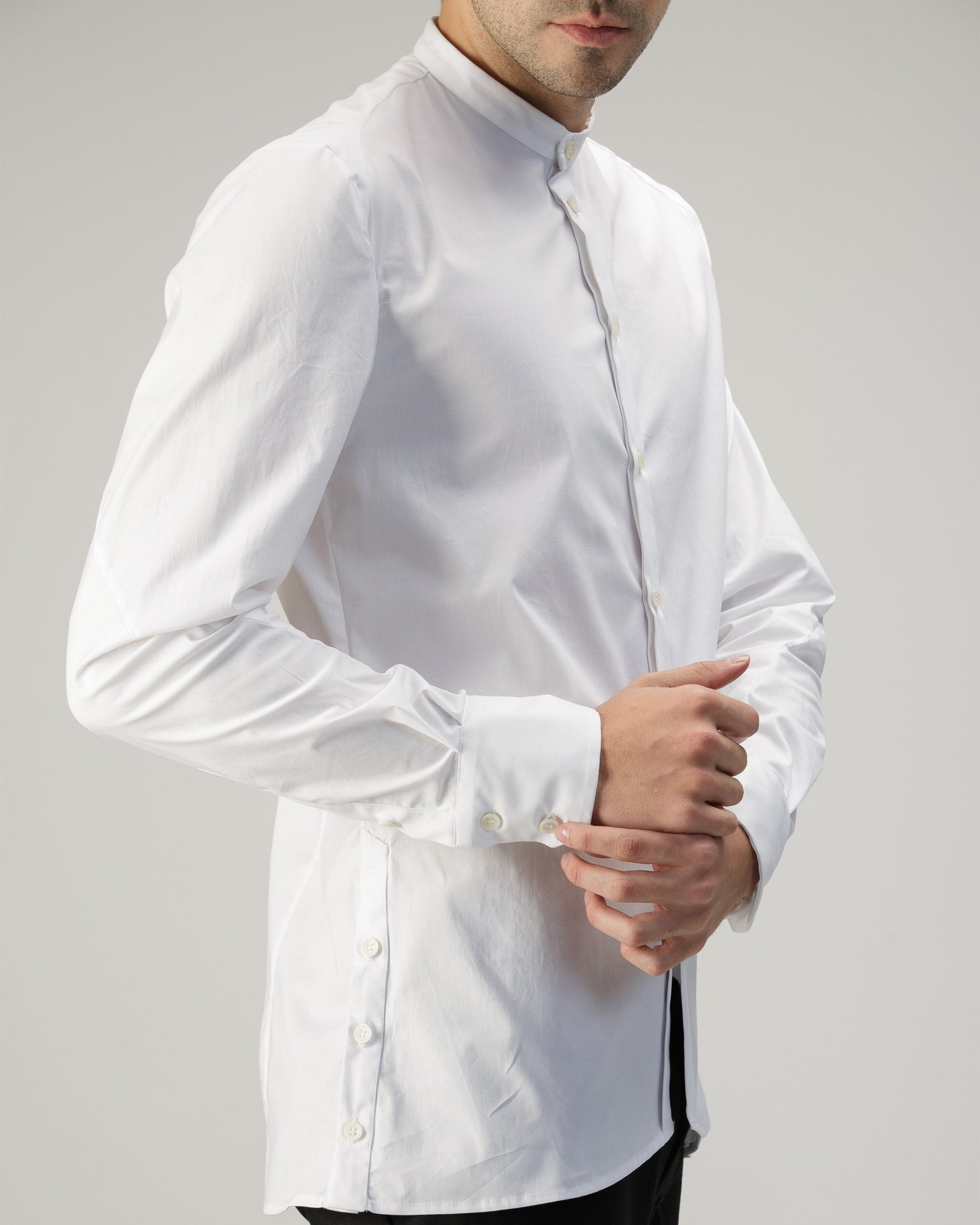 SLIM BUTTON UP SHIRT IN COTTON