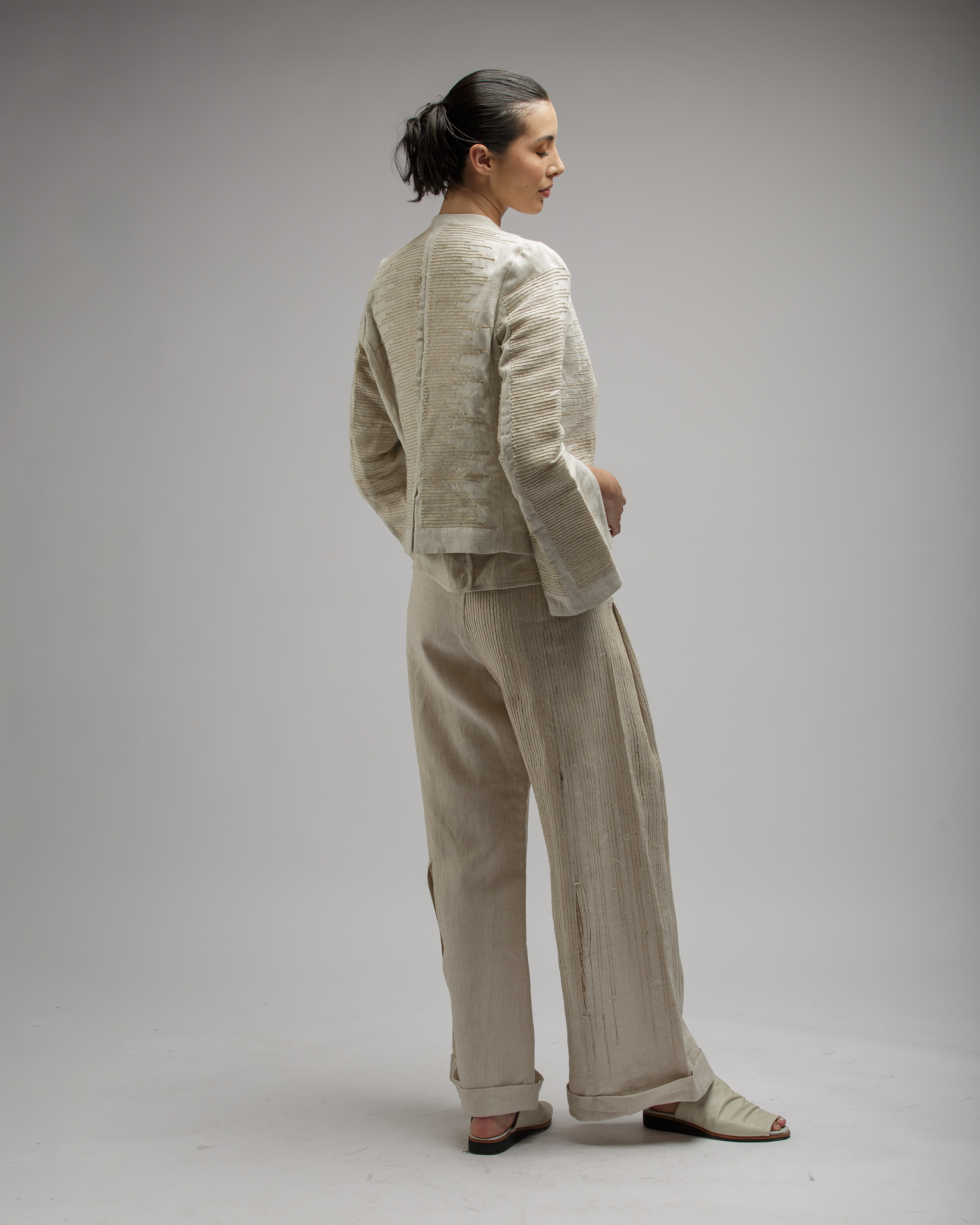 TIGER EMBROIDERED JACKET IN LINEN