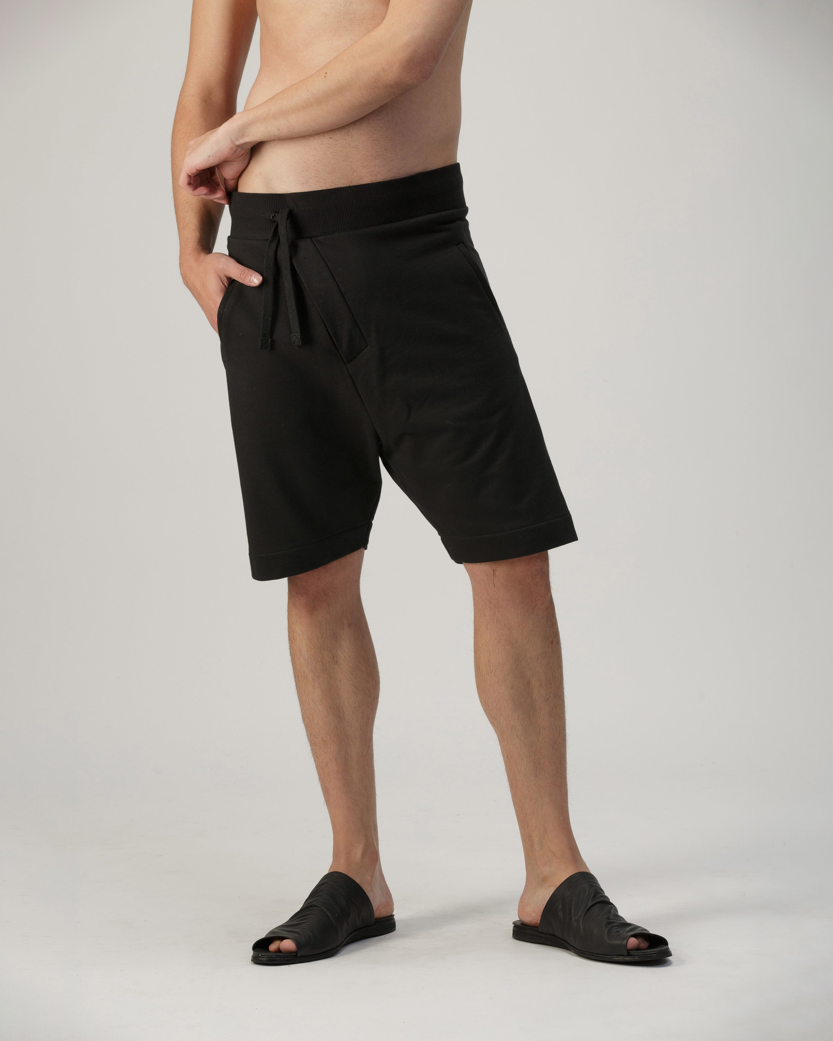 BLACK DIAGONAL SHORTS