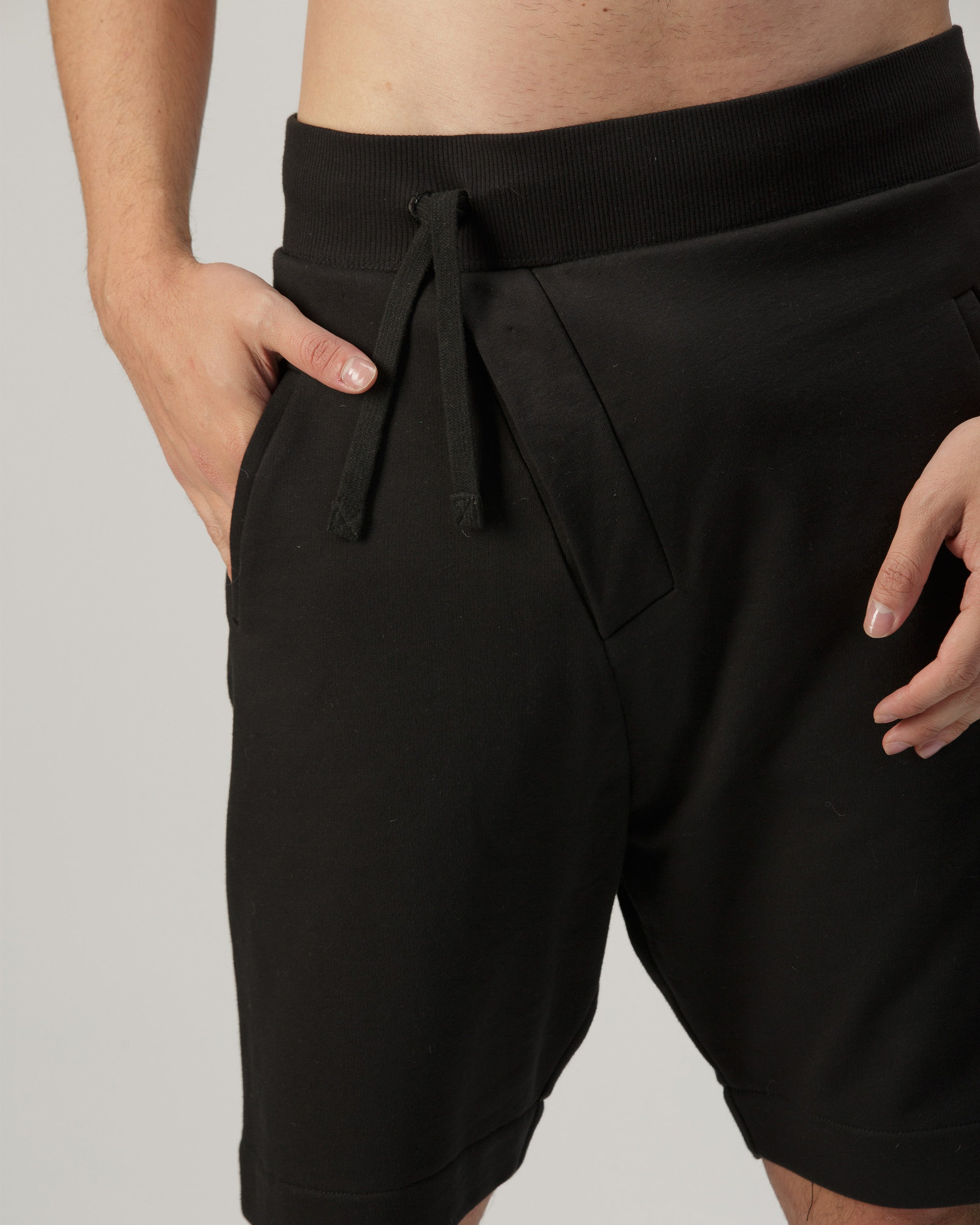 BLACK DIAGONAL SHORTS
