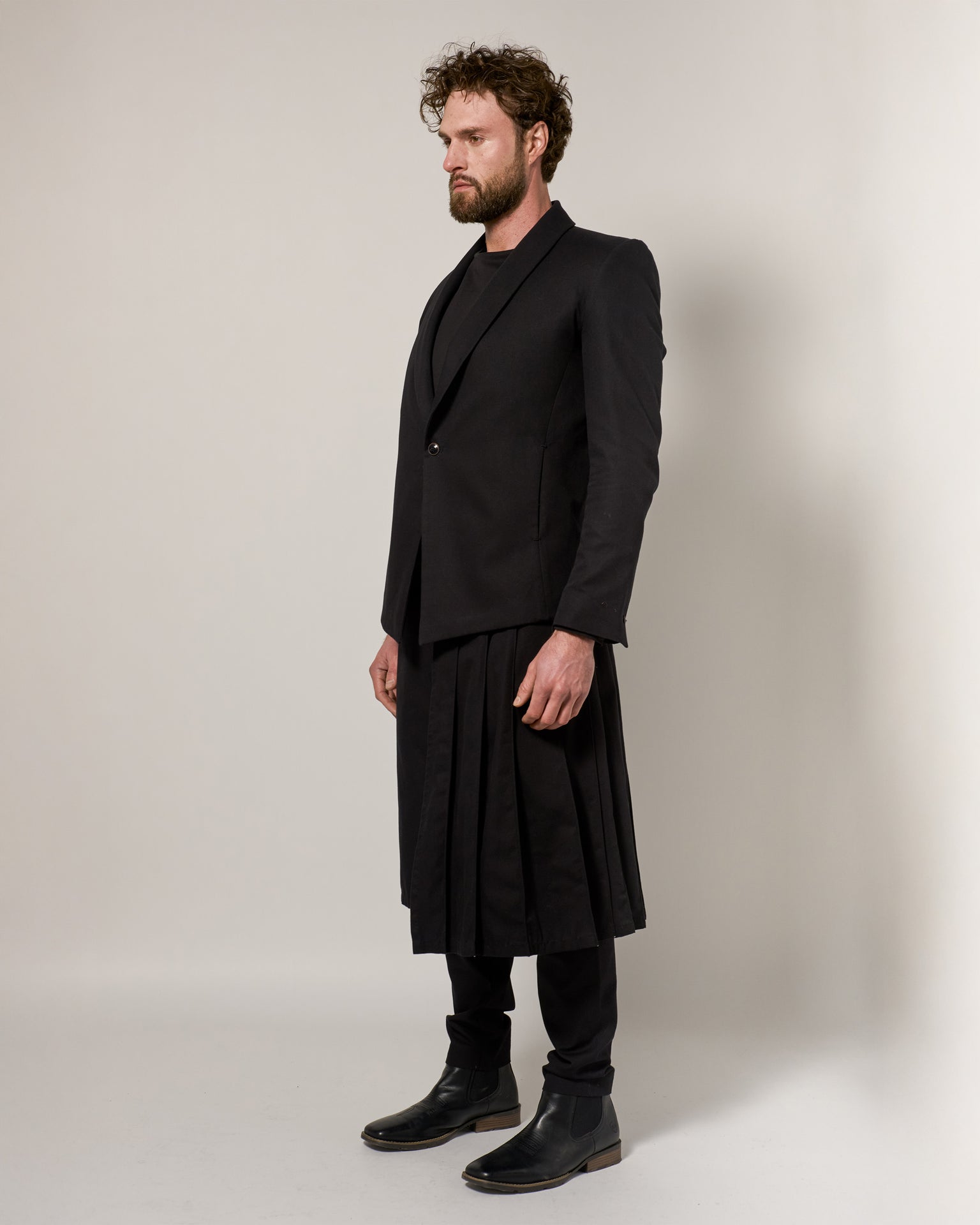 TUXEDO COLLAR BLAZER IN COTTON