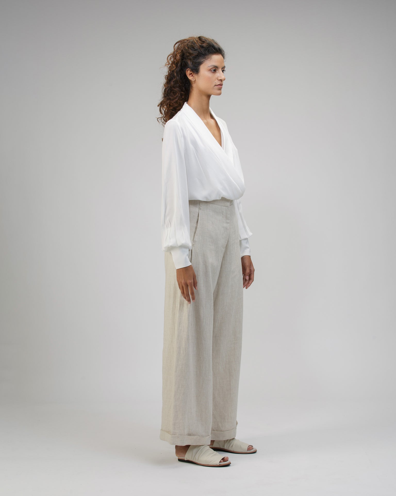 TUXEDO COLLAR BLOUSE IN VISCOSE