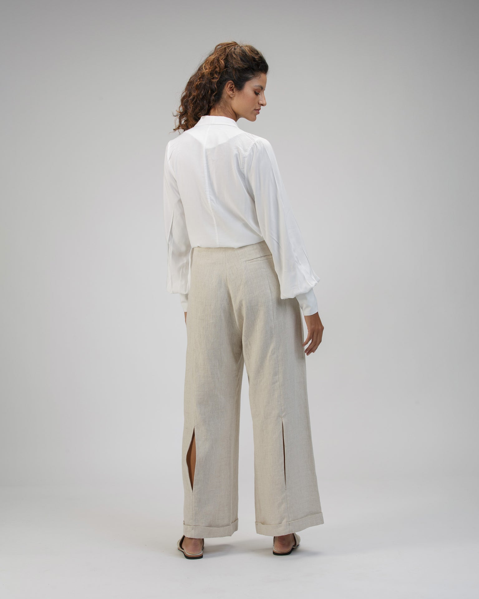 TUXEDO COLLAR BLOUSE IN VISCOSE