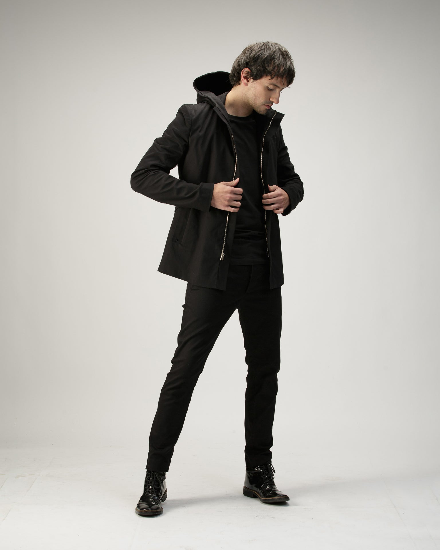 DIAPHRAGM HOODED JACKET IN COTTON