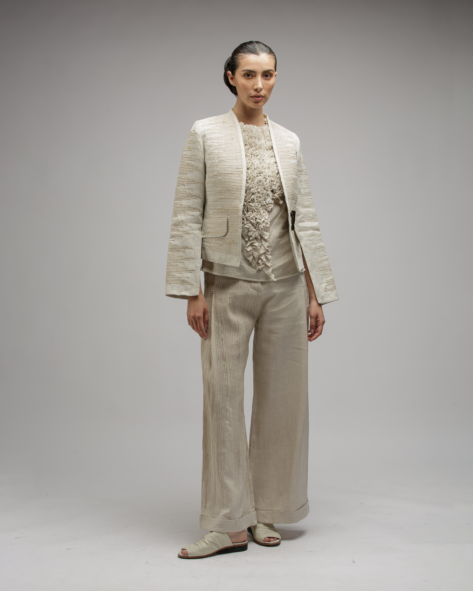 TIGER EMBROIDERED JACKET IN LINEN