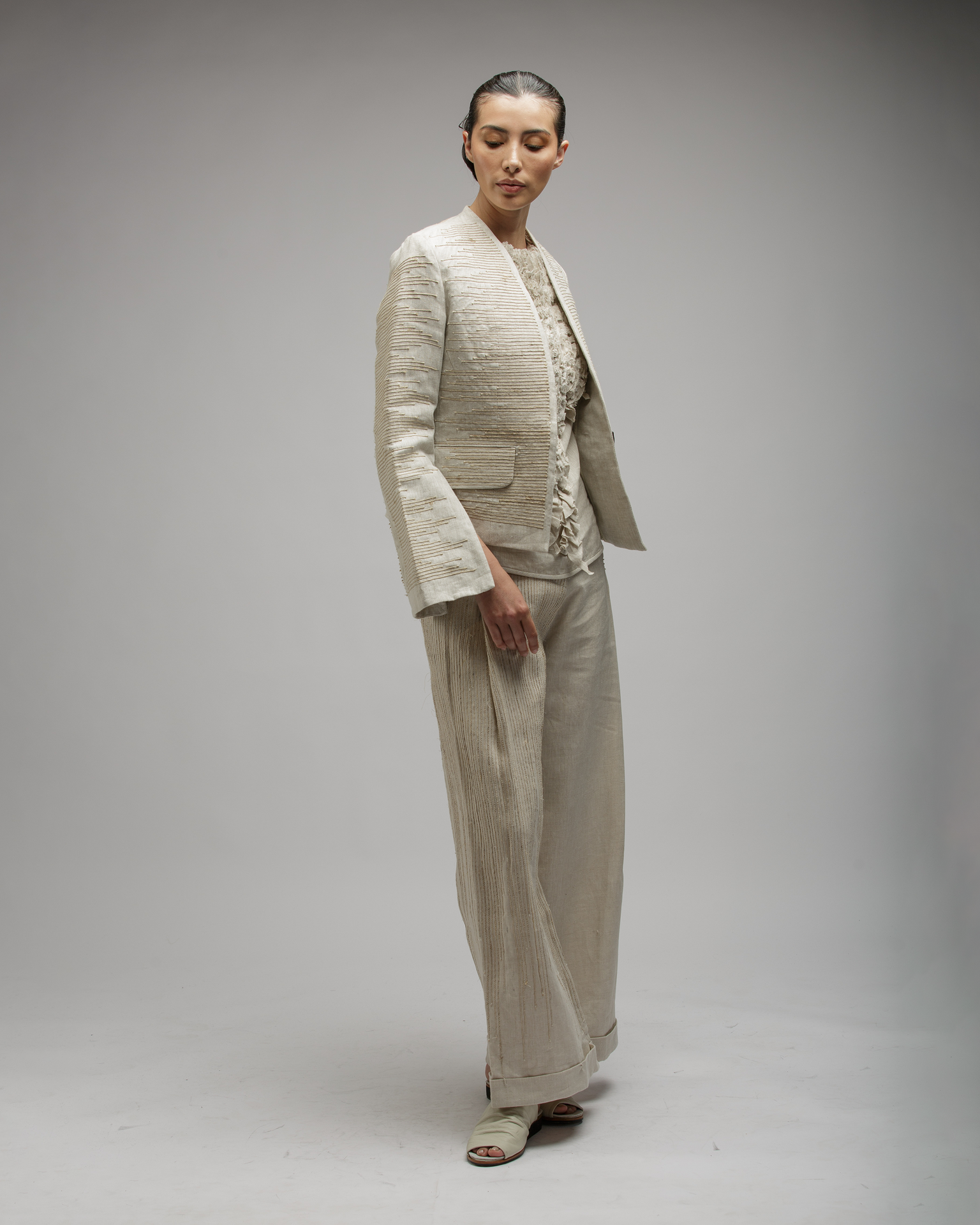 TIGER EMBROIDERED JACKET IN LINEN