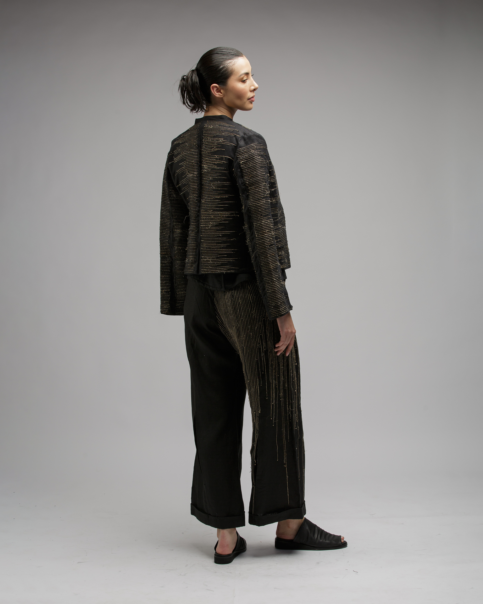 TIGER EMBROIDERED JACKET IN LINEN