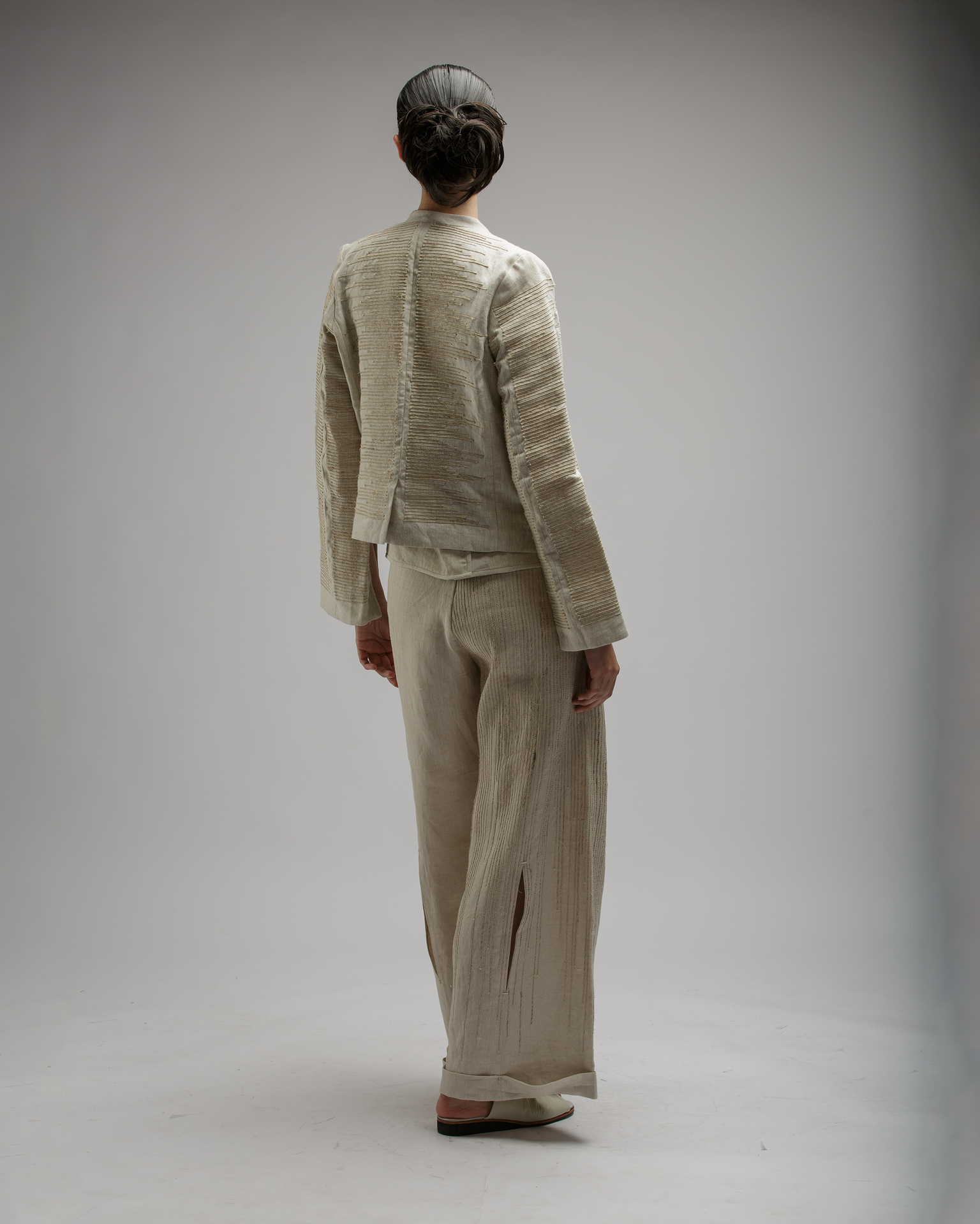 TIGER EMBROIDERED JACKET IN LINEN