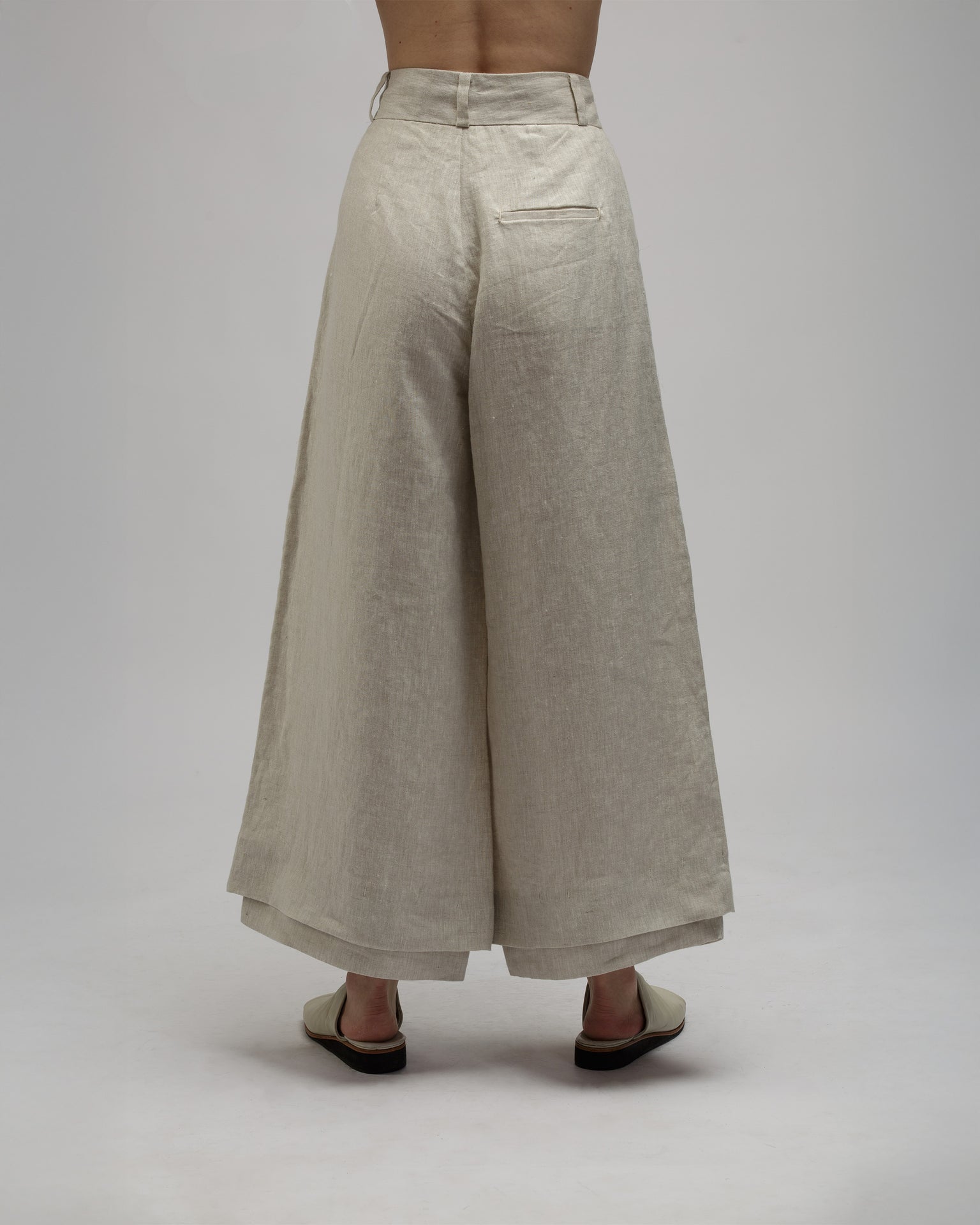 WIDE PLUS LINEN PANTS