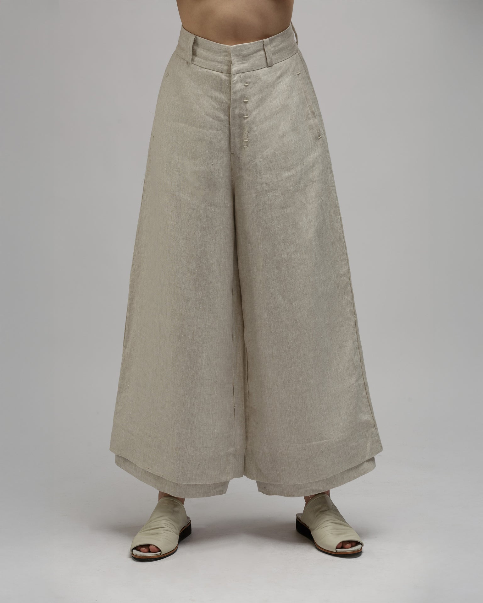 WIDE PLUS LINEN PANTS