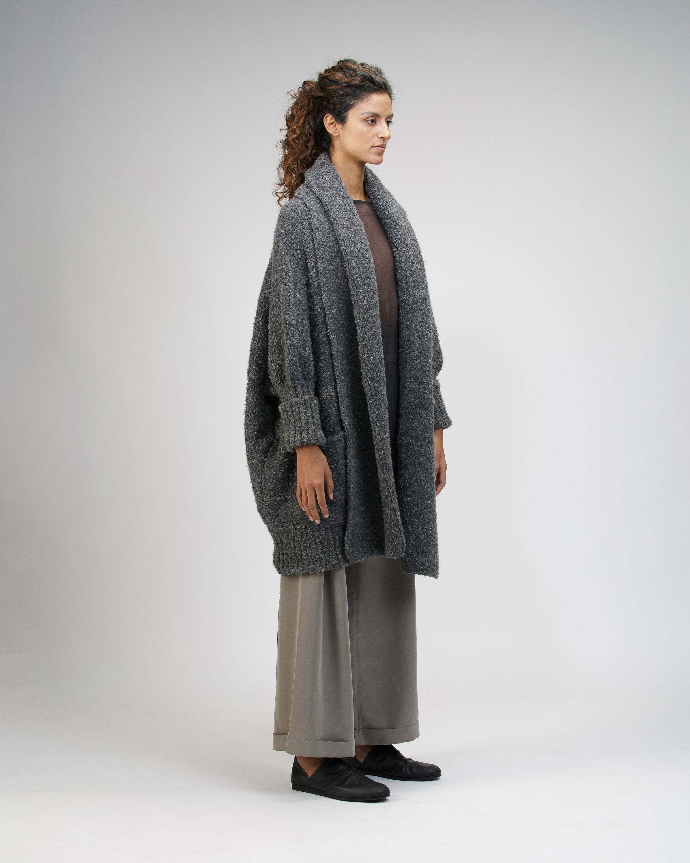 GREY BALLOON CARDIGAN