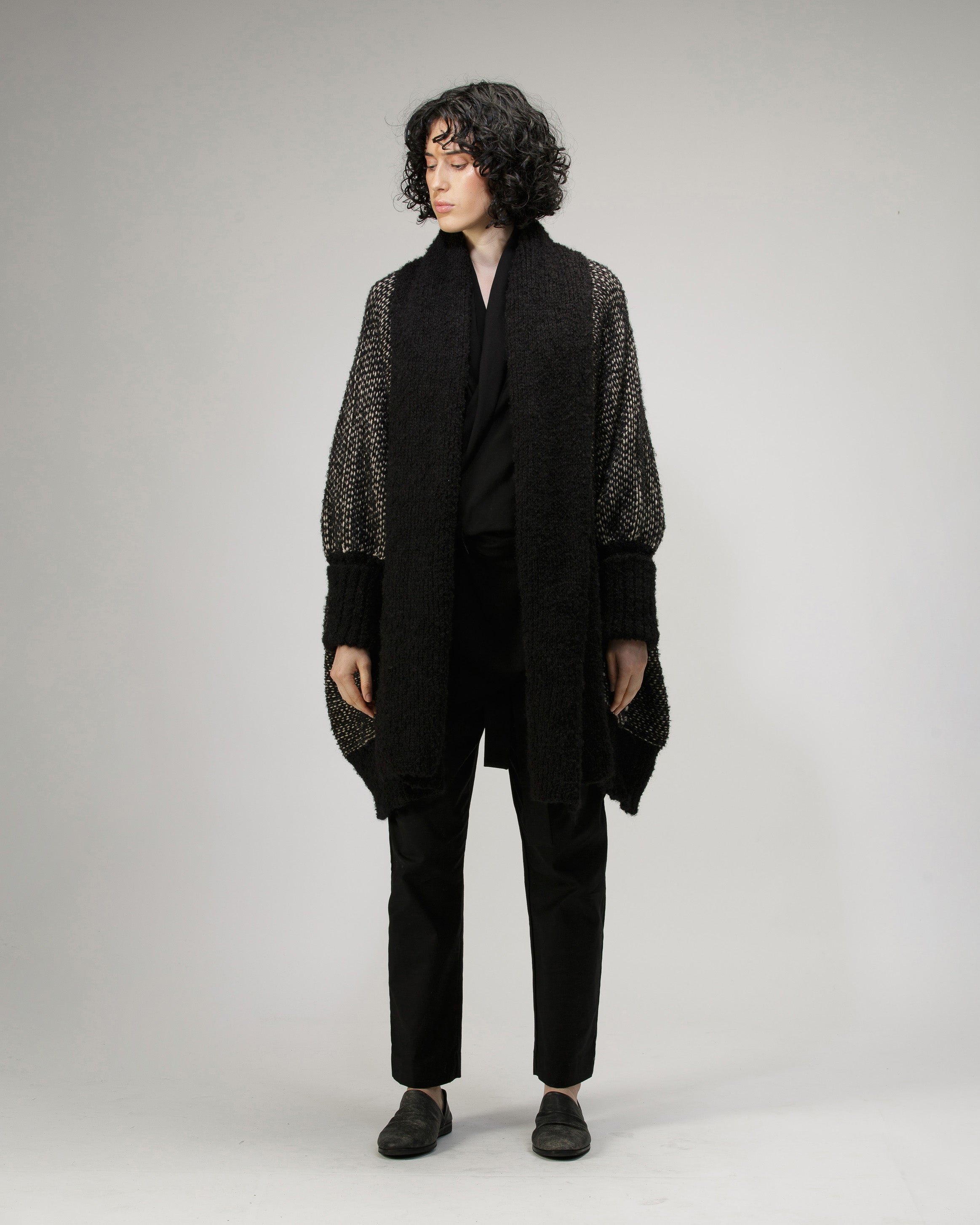 MELANGE BALLOON CARDIGAN