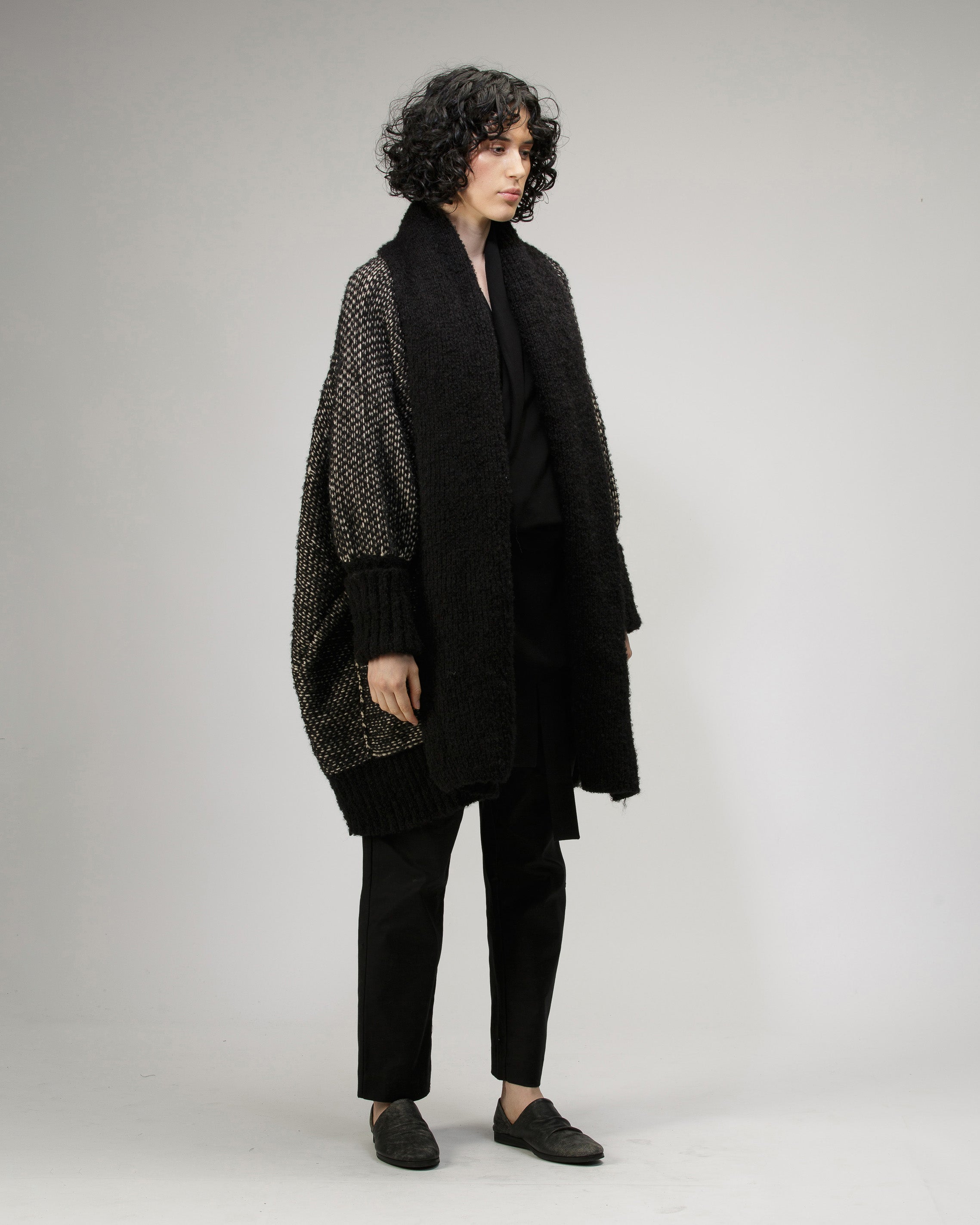 MELANGE BALLOON CARDIGAN
