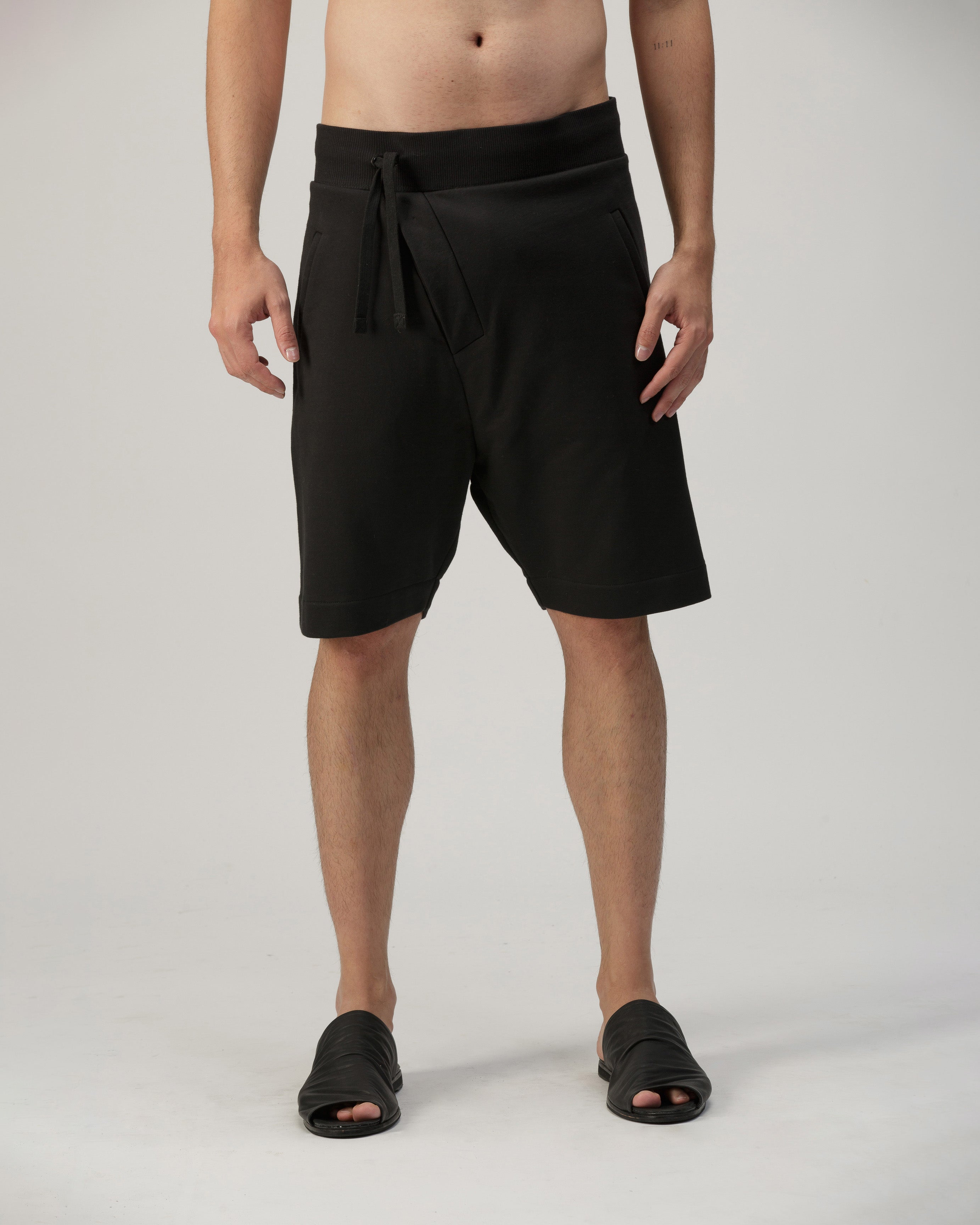 BLACK DIAGONAL SHORTS