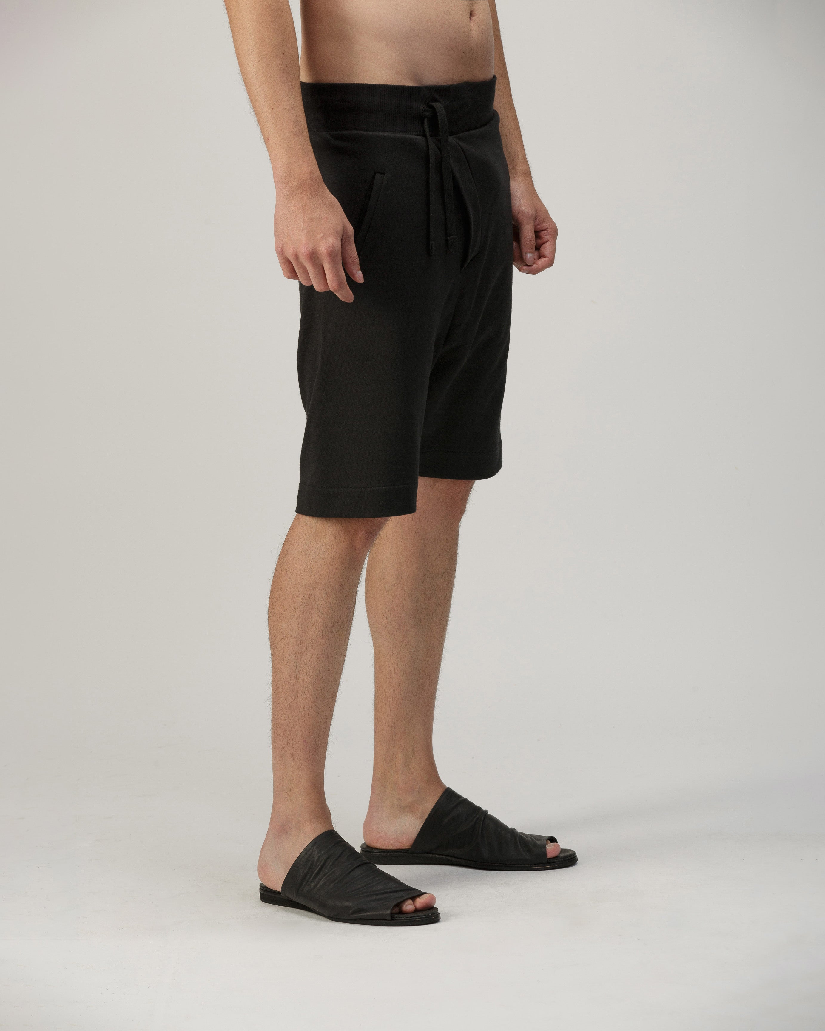 BLACK DIAGONAL SHORTS